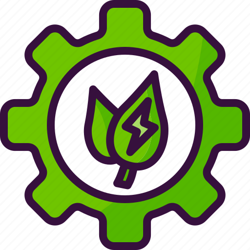 Sustainable, energy, gear, eco, friendly, renewable, leaf icon - Download on Iconfinder