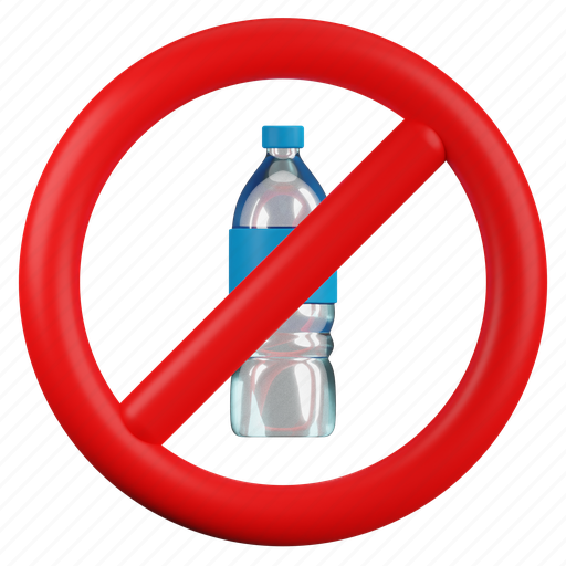 No, plastic, bottles 3D illustration - Download on Iconfinder