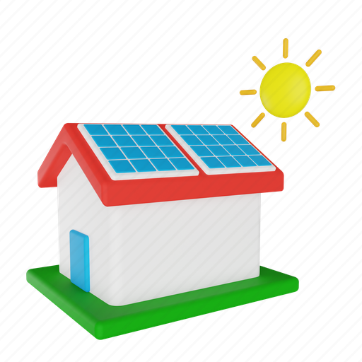 Solar, house, home, property 3D illustration - Download on Iconfinder