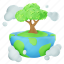 tree, leaves, planting, plant, forest, earth, cloud, nature 