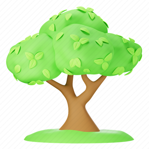 Tree, leaves, planting, plant, forest, wood, leaf 3D illustration - Download on Iconfinder