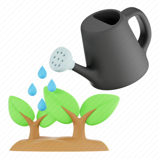 Watering, can, jar, gardening, farming, plant, ecology 3D illustration - Download on Iconfinder