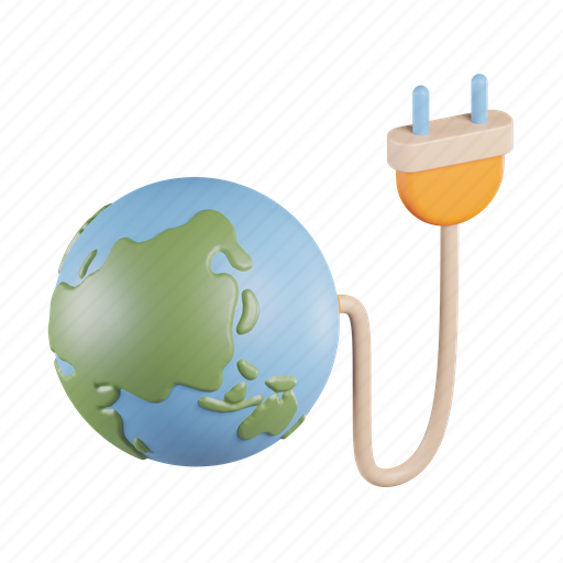 Earth, cable, 2 3D illustration - Download on Iconfinder