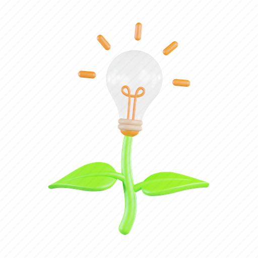 Eco, lamp, bulb, nature, electric, idea, environment 3D illustration - Download on Iconfinder
