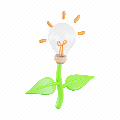 Eco, lamp, bulb, nature, electric, idea, environment 3D illustration - Download on Iconfinder