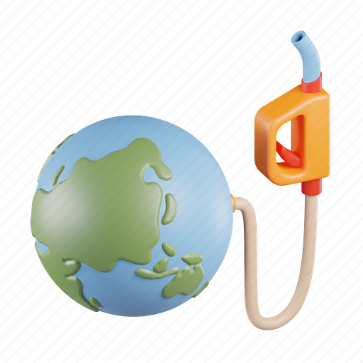 Fossil, fuel, diesel, energy, gas pump, world, earth 3D illustration - Download on Iconfinder