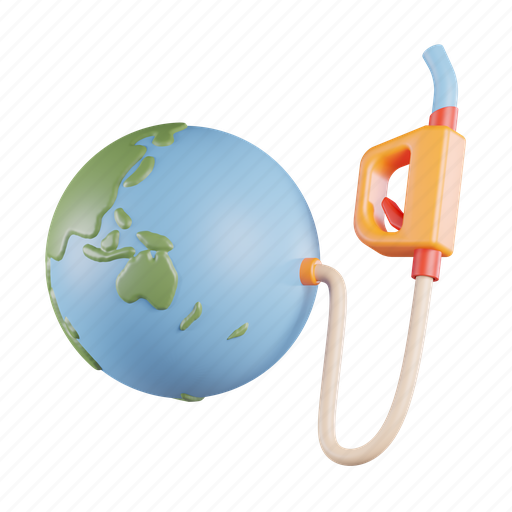 Fossil, fuel, diesel, energy, gas pump, world, earth 3D illustration - Download on Iconfinder