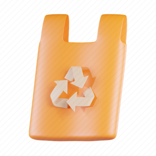 Recycle, bag, shopping, ecology, plastic, environment 3D illustration - Download on Iconfinder