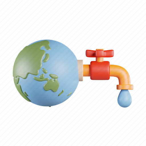 Save, water, world, globe, preserved, water drop, environment 3D illustration - Download on Iconfinder