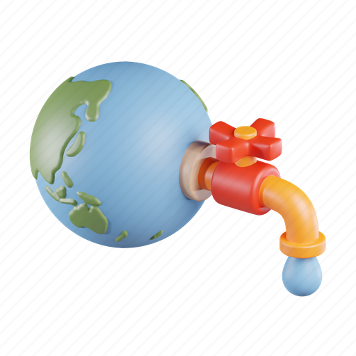 Save, water, world, globe, preserved, water drop, environment 3D illustration - Download on Iconfinder