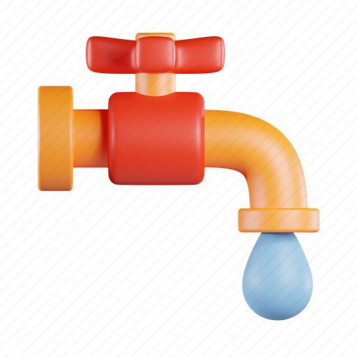 Water, faucet, water drop, tap, plumbing, hygiene 3D illustration - Download on Iconfinder
