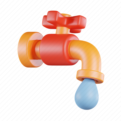Water, faucet, water drop, tap, plumbing, hygiene 3D illustration - Download on Iconfinder