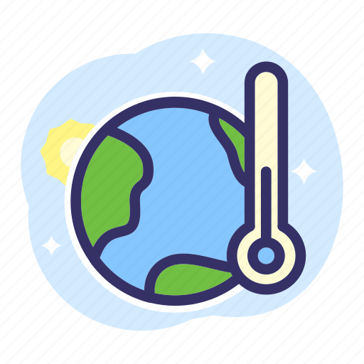 temperature, nature, ecology, thermometer, World Grid, Ecology And  Environment, Global Warming, Earth Grid icon
