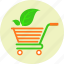 cart, basket, biological products, ecology, ecommerce, green leaf, shop 