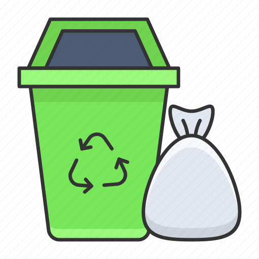 Dirty, recycle, wastage, can, trash bin, garbage bag icon - Download on Iconfinder