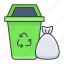 dirty, recycle, wastage, can, trash bin, garbage bag 