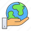 globe, hand, ecology, planet, environmental, world, earth care 