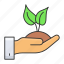 hand, environmental, save, leaves, friendly, plant growth 