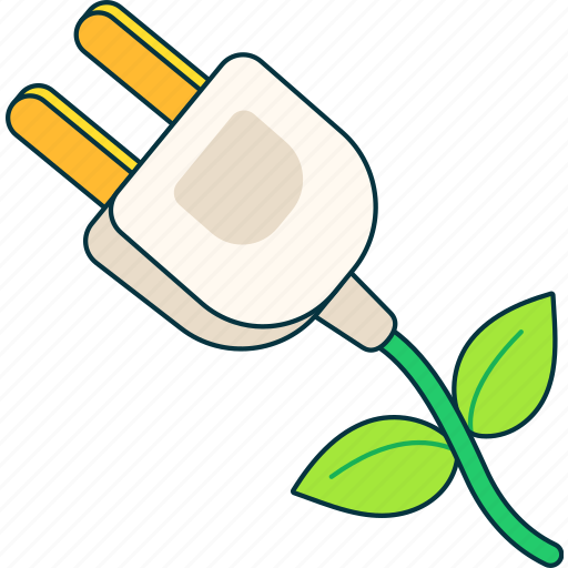 Plug, electric, green, leaf, ecology, electricity, energy icon - Download on Iconfinder