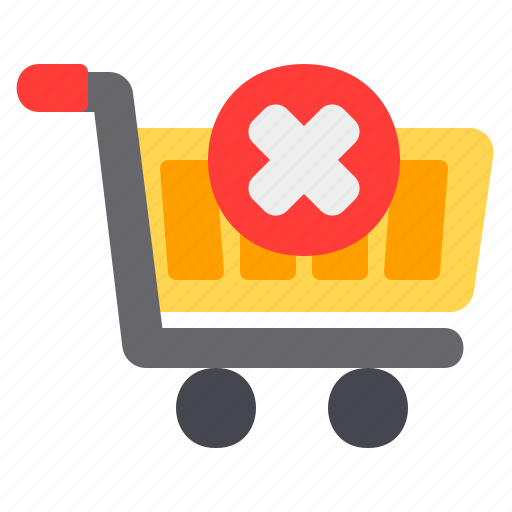 Cart, shopping, delete, remove, trolley, cancel, commerce icon - Download on Iconfinder