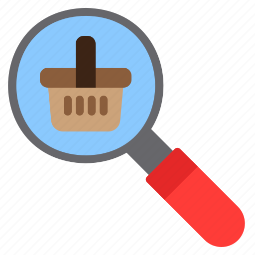 Search, basket, glass, produk, find, magnifying, magnifier icon - Download on Iconfinder