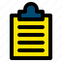 clipboard, checklist, list, document