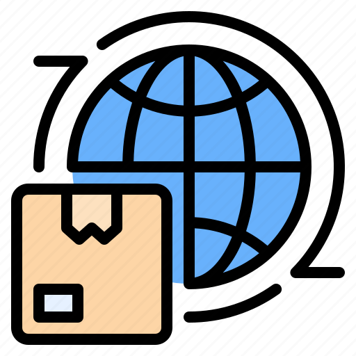 Worldwide shipping, worldwide, delivery, shipping, logistics, box, package icon - Download on Iconfinder