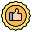 quality, good quality, recommended, thumbs up, like, badge, award 