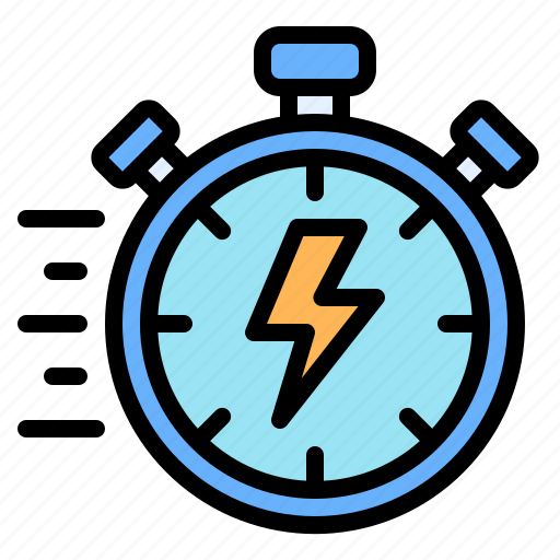 Stopwatch, timer, flash sale, sale, discount, offer, lightning icon - Download on Iconfinder