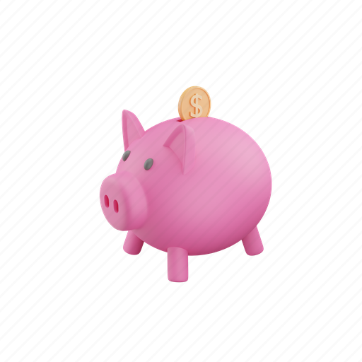 Dollar, piggy bank, investment, finance 3D illustration - Download on Iconfinder