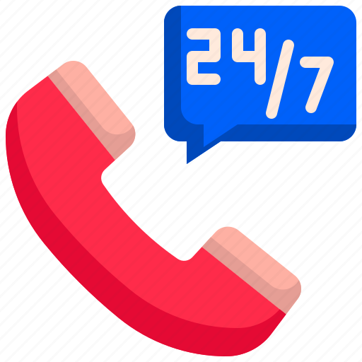 24 hours support, time and date, call center, 24 hours, customer service, support, communications icon - Download on Iconfinder