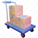 logistics, trolley, cargo, delivery, truck, package 