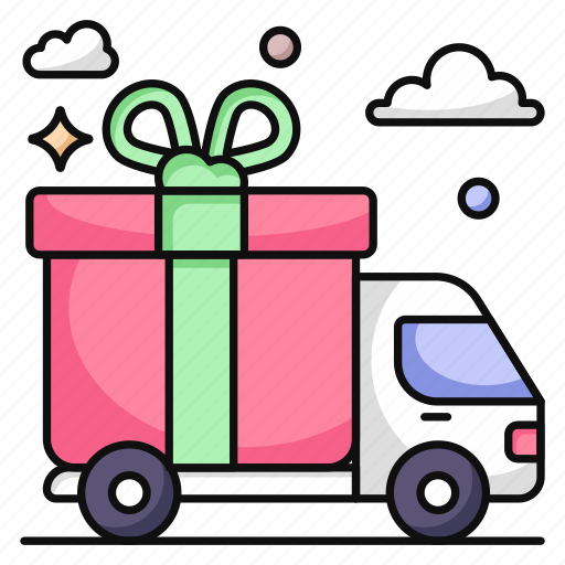 Cargo van, cargo truck, gift delivery, logistic delivery, automobile icon - Download on Iconfinder