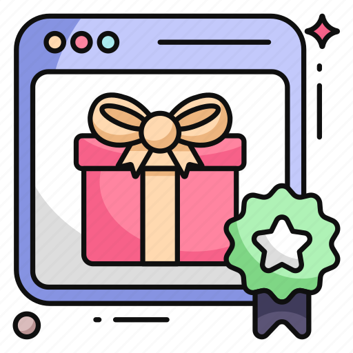 Online gift, gift website, online reward, commerce, buy gift icon - Download on Iconfinder