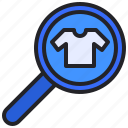 commerce, ecommerce, find, magnifier, search, shirt, zoom