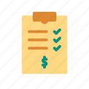 ecommerce, sale, shopping, transaction, checklist, note