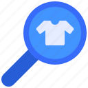 commerce, ecommerce, find, magnifier, search, shirt, zoom