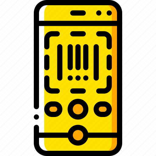 Code, ecommerce, iphone, scan, yellow icon - Download on Iconfinder