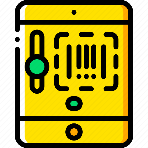 Code, ecommerce, ipad, scan, yellow icon - Download on Iconfinder
