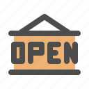 open, sign board, hanging board, open sign