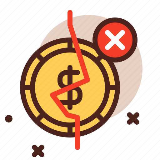 Business, cancel, coin, economy, finance, recession icon - Download on Iconfinder