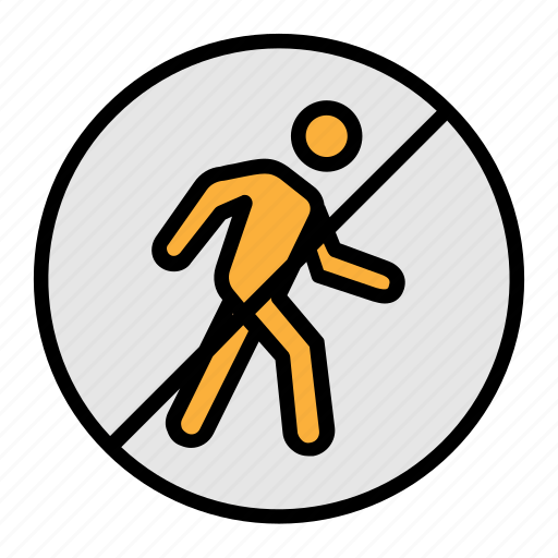 Limited movement, pedestrian, prohibition, restriction, social distance, social movements icon - Download on Iconfinder