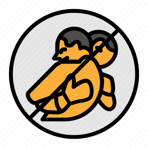 Banned, forbidden, habit changing, no hug, not allowed, prohibition icon - Download on Iconfinder