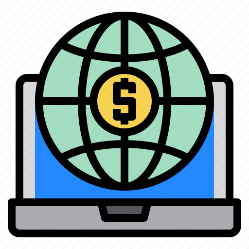 Business, computer, economy, finance, globe, laptop, money icon - Download on Iconfinder