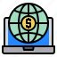 business, computer, economy, finance, globe, laptop, money 
