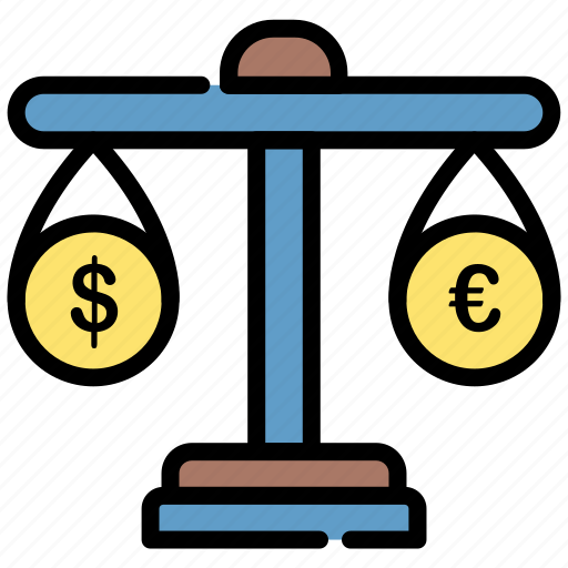 Dollar, euro, money, scale icon - Download on Iconfinder
