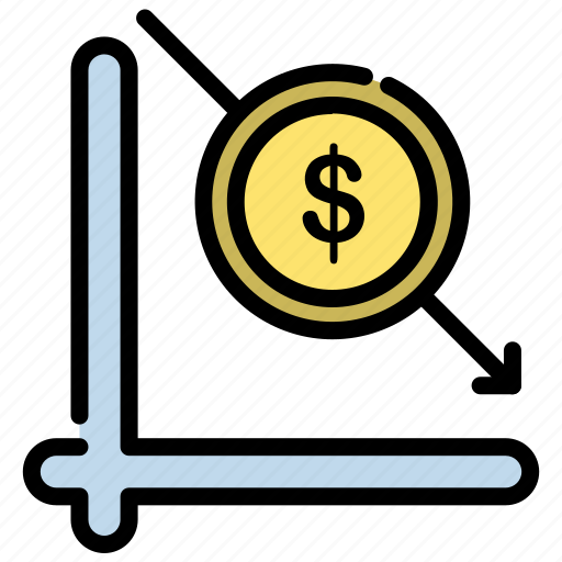 Arrow, dollar, down, loss, money icon - Download on Iconfinder