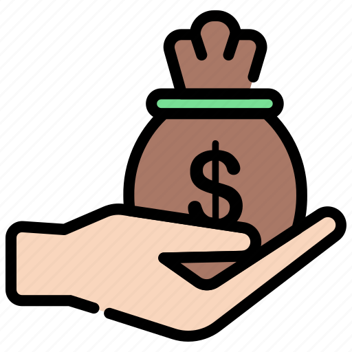 Bag, dollar, hand, money icon - Download on Iconfinder