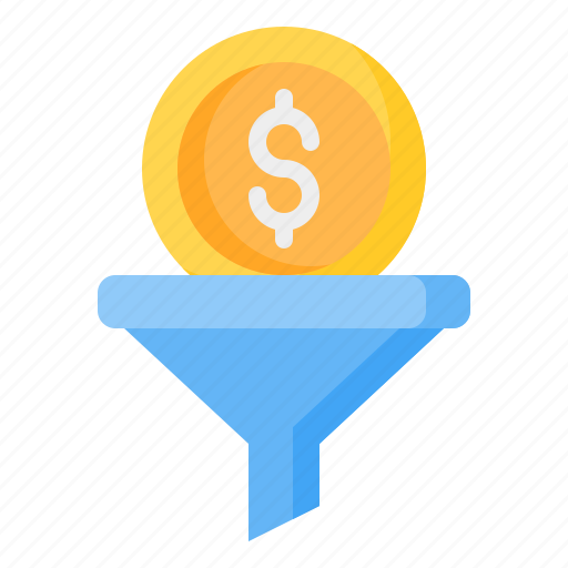 Funnel, filter, conversion, investment, currency, money, dollar icon - Download on Iconfinder
