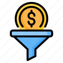 funnel, filter, conversion, investment, currency, money, dollar
